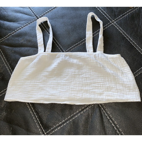Reformation Tops - Reformation Women's White Cotton Cropped Tank Size 8